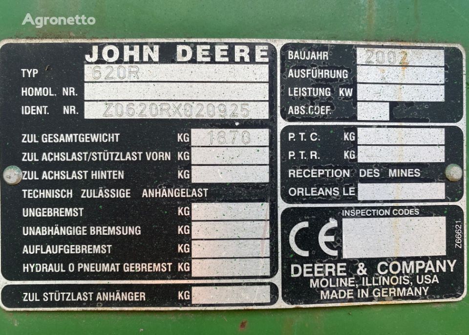 John Deere 620r - Kosisko hububat tablası