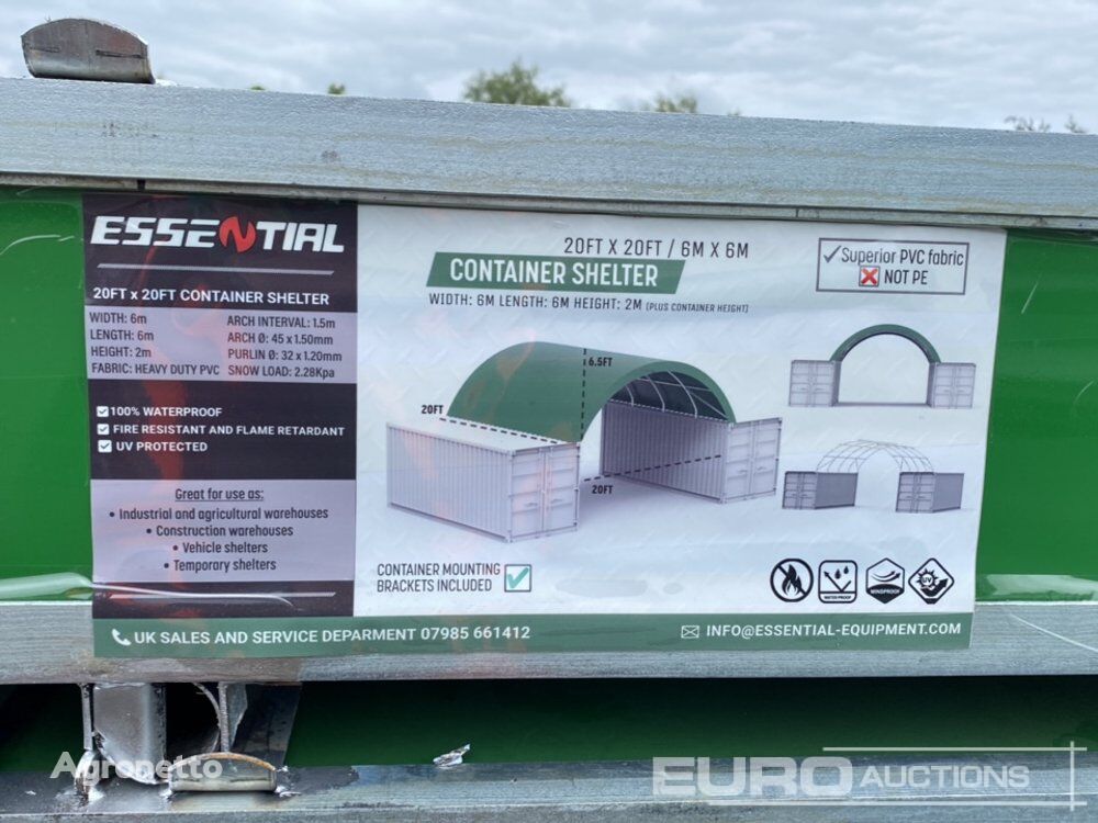 Essential  20' x 20' PVC Container Shelter brandalı hangar